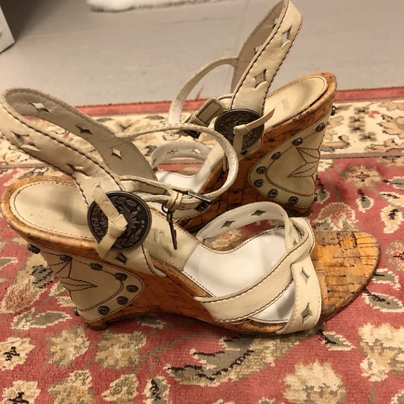 Authentic Dior Gaucho Vintage Cork Wedges – Size 37 (Good Condition) - Picture 4 of 11